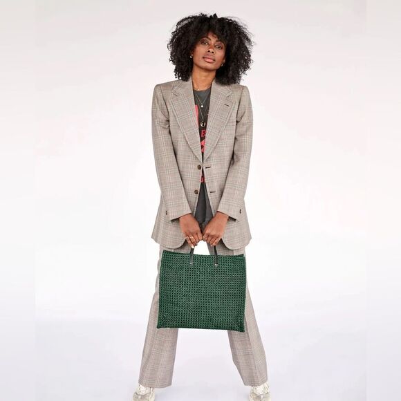 Clare V Green Woven Tote Bag - Picture 6 of 15